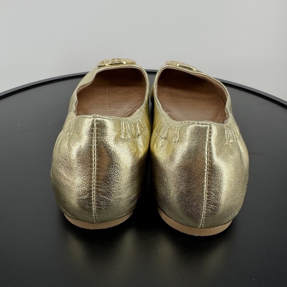 Audrey‎ Brooke Kristin-AB Leather Gold Ballet Flats Women's Size 7 EUC - Picture 5 of 8
